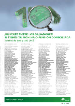 &iexcl;B&Uacute;SCATE ENTRE LOS GANADORES! SI TIENES TU