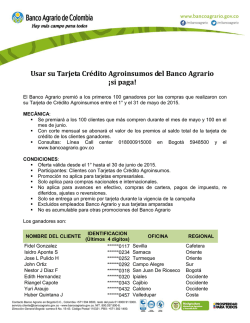 Conozca los ganadores - Banco Agrario de Colombia