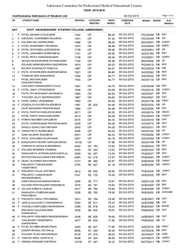 Admission Committee for Professional Medical Educational Courses