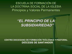 El principio de la subsidiariedad - Centro Diocesano de Formaci&oacute;n