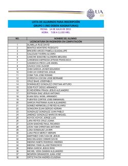 LISTA DE ALUMNOS PARA INSCRIPCI&Oacute;N GRUPO 1 (NO DEBEN