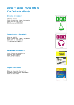Libros Primero FP B&aacute;sica &ndash; Curso 2015