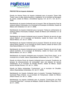 PROYECTOS de Impacto Ambiental Estudio de Informe Previo de