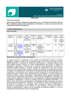 Formulario de la propuesta financiada en el llamado Semilleros de