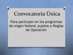 Convocatoria &Uacute;nica