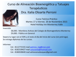 Curso de Alineaci&oacute;n Bioenerg&eacute;8ca y Tatuajes Terap&eacute;u8cos Dra