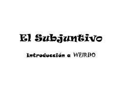 El Subjuntivo