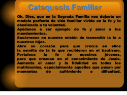 El por qu&eacute; de la Catequesis Familiar