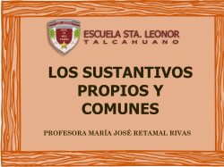 sustantivos comunes - Escuela Santa Leonor Talcahuano