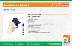 Ficha T&eacute;cnica Gorro Legionario Gabardina