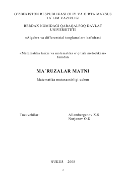 MA`RUZALAR MATNI