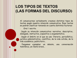 LOS TIPOS DE TEXTOS (LAS FORMAS DEL DISCURSO)