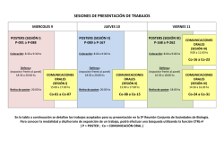 sesiones de presentaci&oacute;n de trabajos