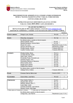 2015 - 16 Pruebas de acceso