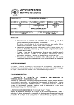 Terminolog&iacute;a Jur&iacute;dica II