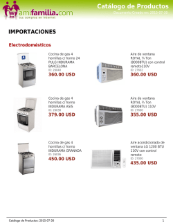 Cat&aacute;logo de Productos