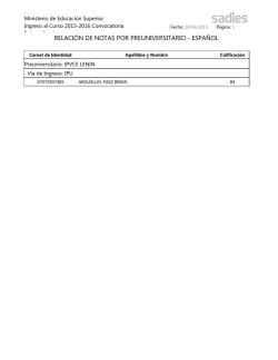 RELACI&Oacute;N DE NOTAS POR PREUNIVERSITARIO