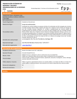 PRESENTACI&Oacute;N EST&Aacute;NDAR DE MEMORIA Y BALANCE