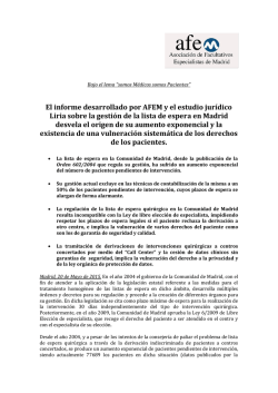 El informe desarrollado por AFEM y el estudio jur&iacute;dico Liria sobre la