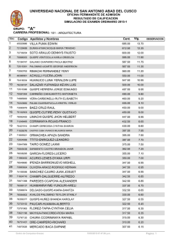 simulacro de admision ordinario 2015-i - Unsaac
