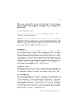 Nine new records of Odonata for Colombia from the