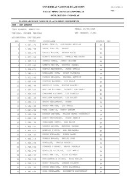 por orden decreciente de puntajes