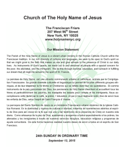 September 13 Twenty-Fourth Sunday in Ordinary Time