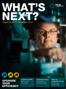 REVISTA DE FETTE COMPACTING 1/2015