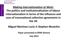 presentation - Conference of the Regulating for Decent Work Network