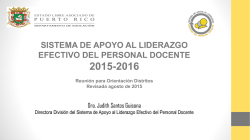 Presentaci&oacute;n de Orientaci&oacute;n sobre Sistema de Apoyo al Liderazgo