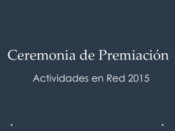 Premiaci&oacute;n Actividades en Red 2015
