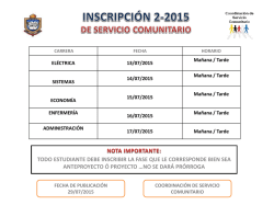 inscripci&oacute;n 2-2015 de servicio comunitario