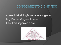 CONOCIMIENTO CIENT&Iacute;FICO