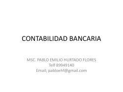 CONTABILIDAD BANCARIA - Prof. Pablo Emilio Hurtado