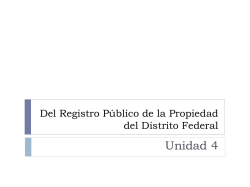 Del Registro P&uacute;blico de la Propiedad del Distrito Federal