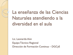 La ense&ntilde;anza de las Ciencias Naturales atendiendo a la - CIIE-R10