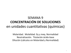 SEMANA 9 CONCENTRACI&Oacute;N DE SOLUCIONES
