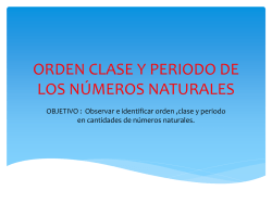orden clase y periodo de los numeros naturales