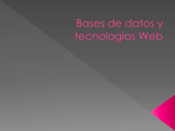 Bases de datos y tecnolog&iacute;as Web