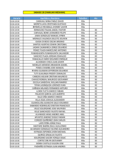 SABADO 20 (FAMILIAR MEDIANA) Horario Apellidos y Nombres