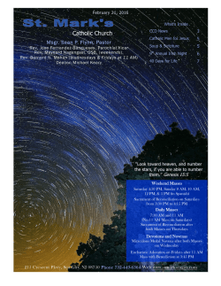 St. Mark`s Catholic Church Sea Girt NJ bulletin 2.14.16