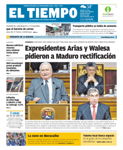 Expresidentes Arias y Walesa pidieron a Maduro