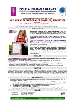 info XXXI Sumiller - Escuela espa&ntilde;ola de cata
