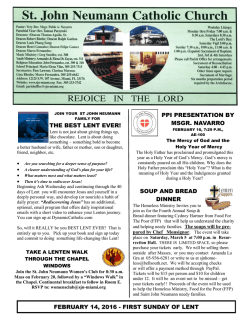 february 14, 2016 - St. John Neumann Catholic Church