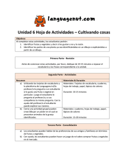Unidad 6 Hoja de Actividades &ndash; Cultivando cosas