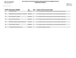 relaci&oacute;n de participantes exclu&iacute;dos por motivos
