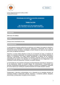 PEA en Tributaci&oacute;n - Universidad de Lima