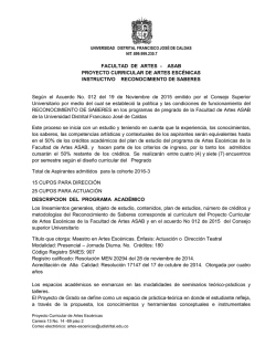 FACULTAD DE ARTES - Universidad Distrital Francisco Jose de