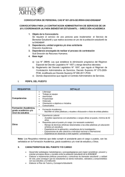 convocatoria de personal cas n&ordm; 001-2016-sd.rrhh-dad