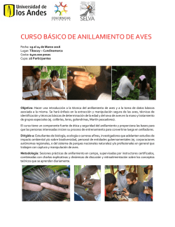 curso b&aacute;sico de anillamiento de aves